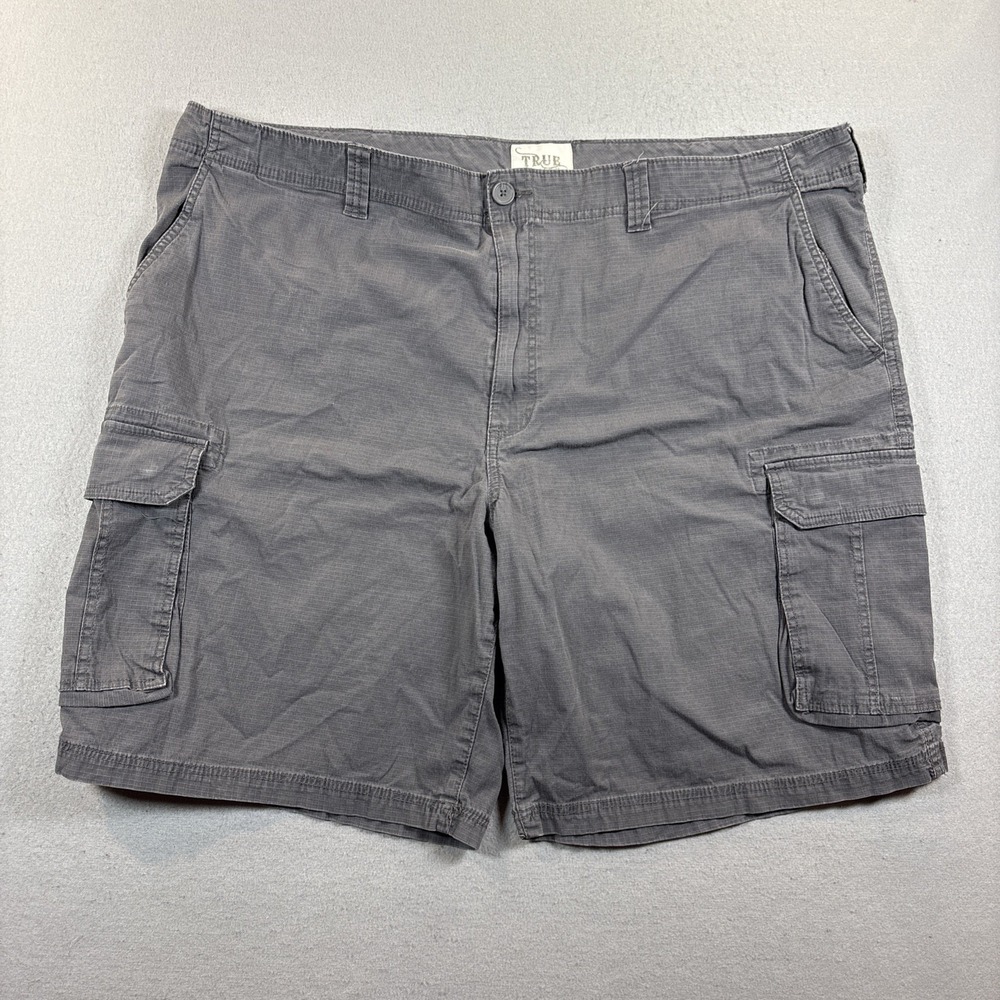 Mens True Nation Cargo Chino Shorts Size 48 Gray Hiking Casual‎ Dadcore